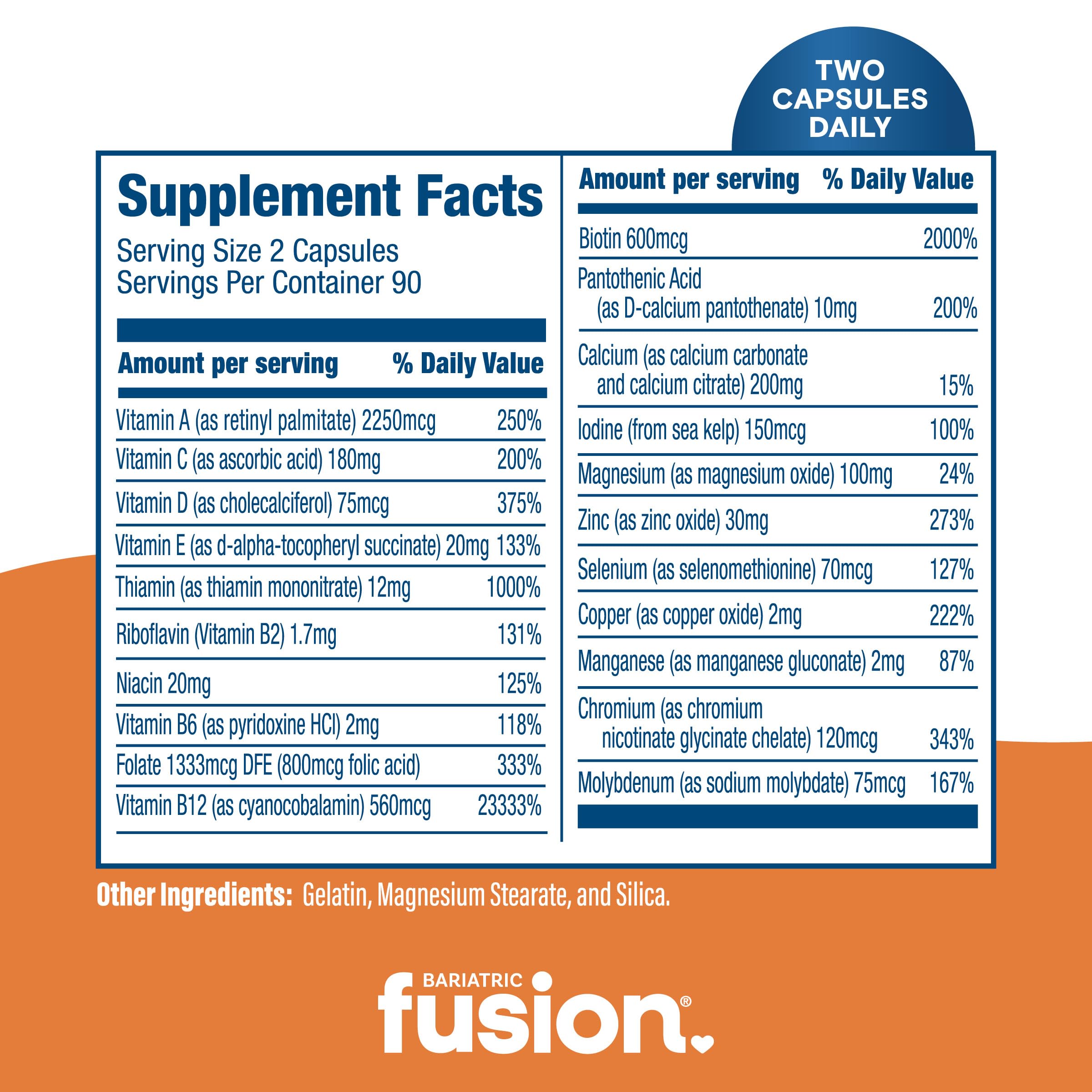 Bariatric Fusion label references ASMBS guidelines and absorption focus