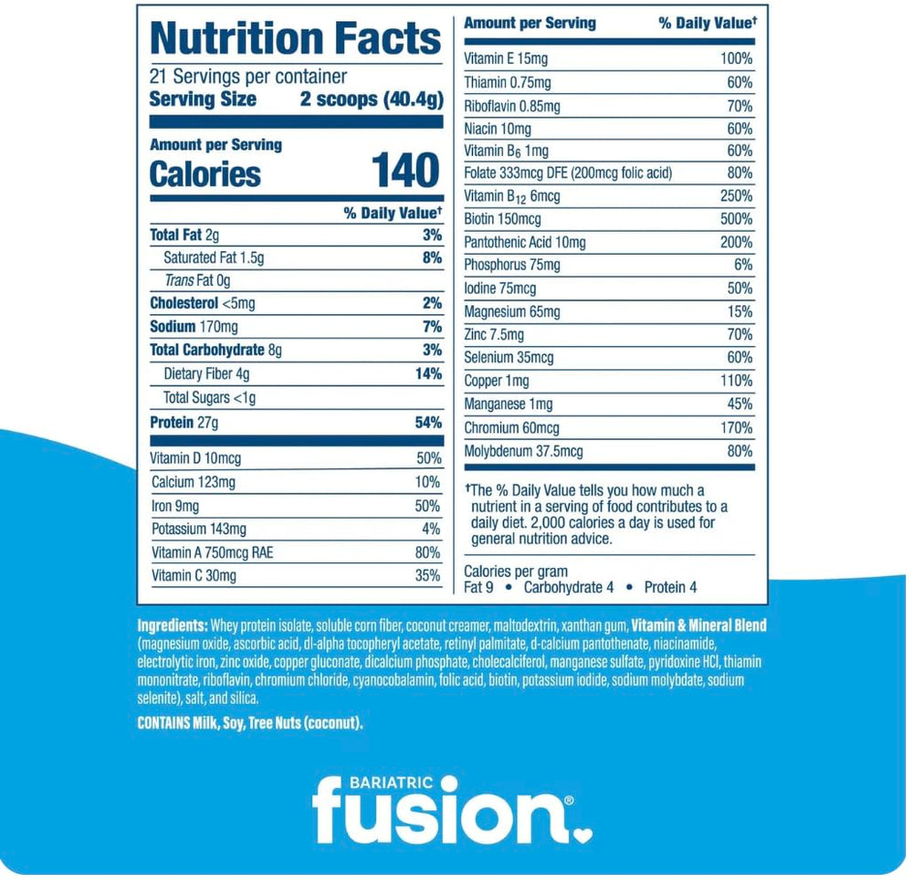 Bariatric Fusion shaker with meal replacement for a smooth, scoopable shake.