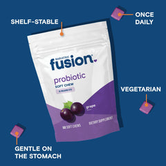 On-the-go packaging shows individually wrapped chews for easy daily use.