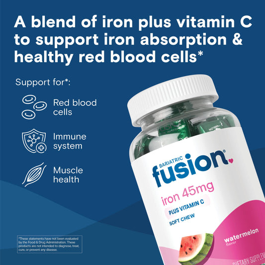 Bariatric Fusion Soft Chew texture close-up highlighting gummy-like bite and easy digestion.