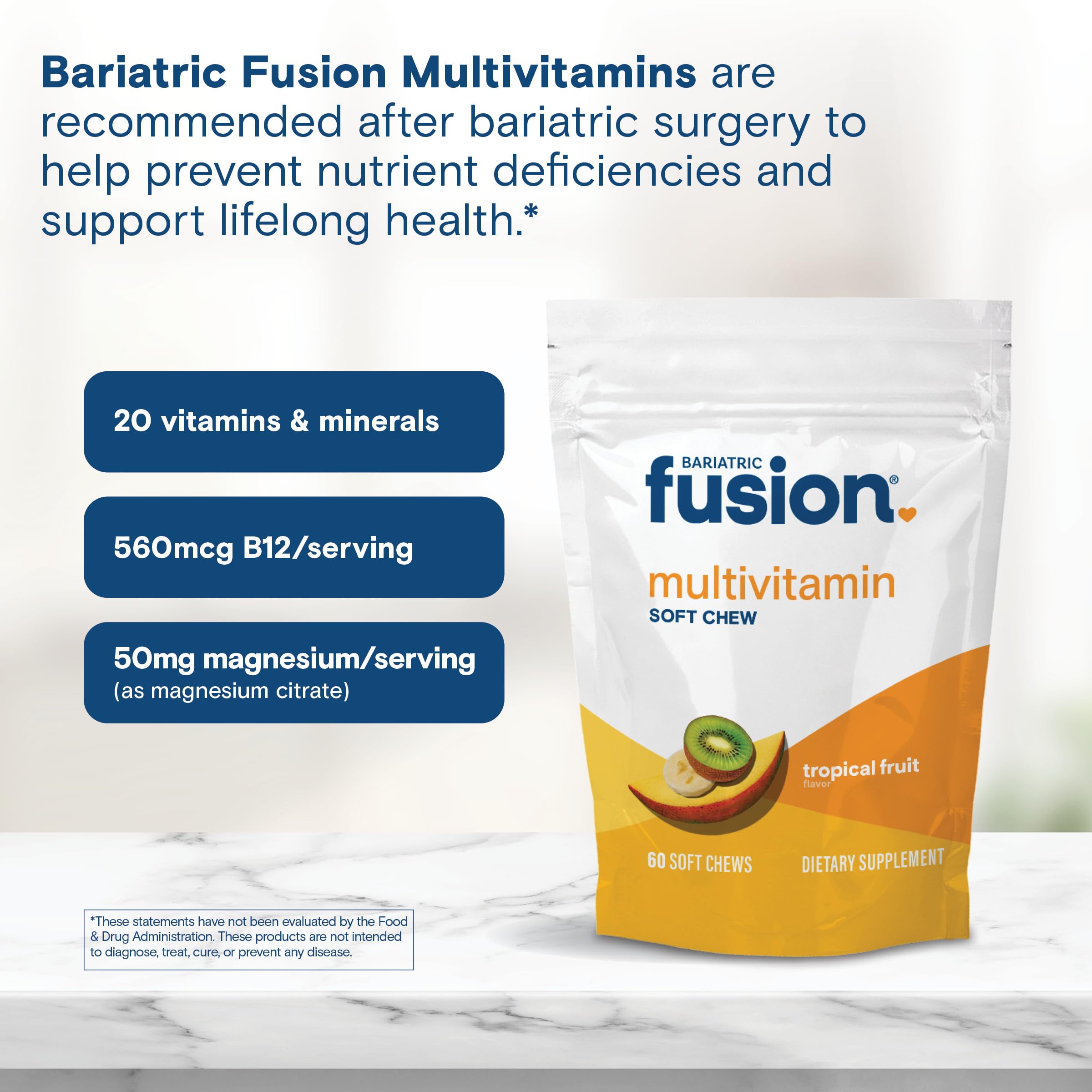 Nutrition panel view emphasizing high-potency vitamins for post-surgery needs.