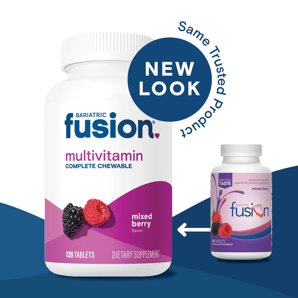 Travel-friendly Bariatric Fusion bottle designed for on-the-go supplementation.