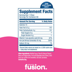 Bariatric Fusion Vitamin C enrichment supports iron absorption in each chew.