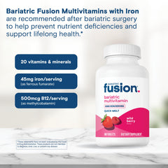 Bariatric Fusion label shows ASMBS-aligned nutrition guidelines.