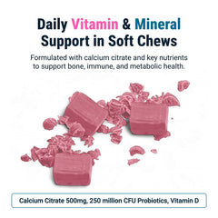 BariatricPal calcium citrate chews bottle highlights 500 mg per serving.