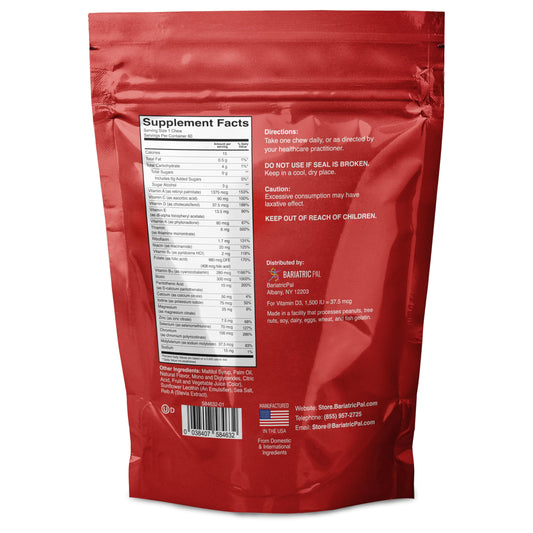 BariatricPal Iron-Free Soft Chew Fruit Punch close-up—chewy texture and flavor.