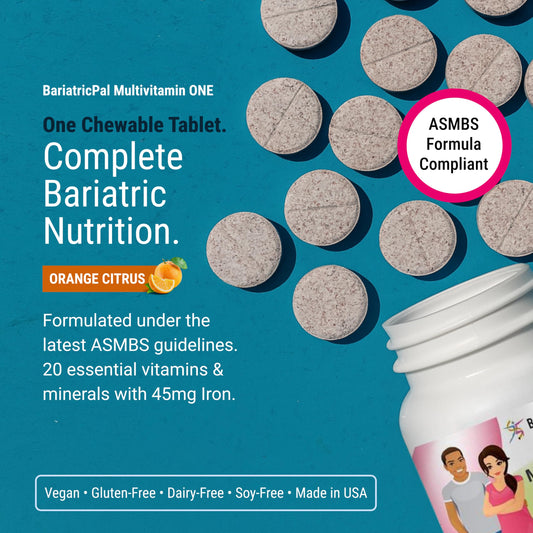 BariatricPal Multivitamin ONE bottle front highlighting convenient one-per-day use.