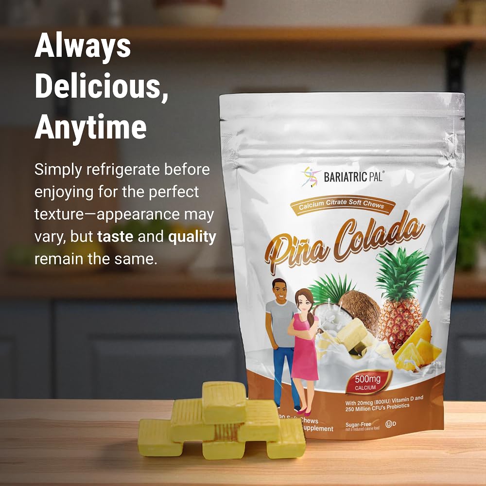 BariatricPal Piña Colada flavor graphic emphasizes tasty sugar-free option.
