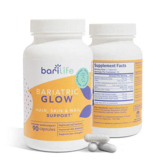 Bari Life hair growth bottle with capsules for potential faster hair growth.