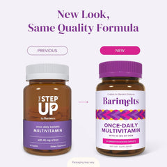 Barimelts daily pill tray beside the bottle for routine supplementation.