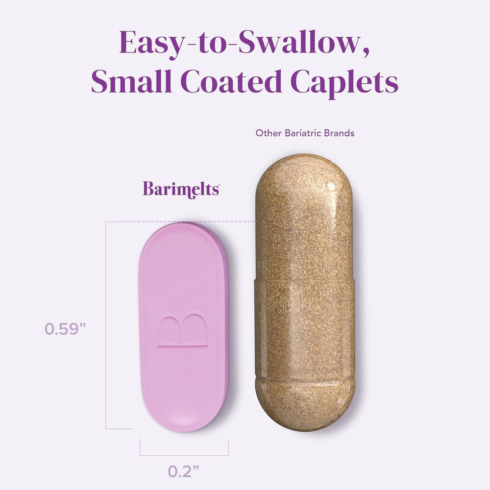 Barimelts small caplet demonstrates gentle absorption for sensitive stomachs.