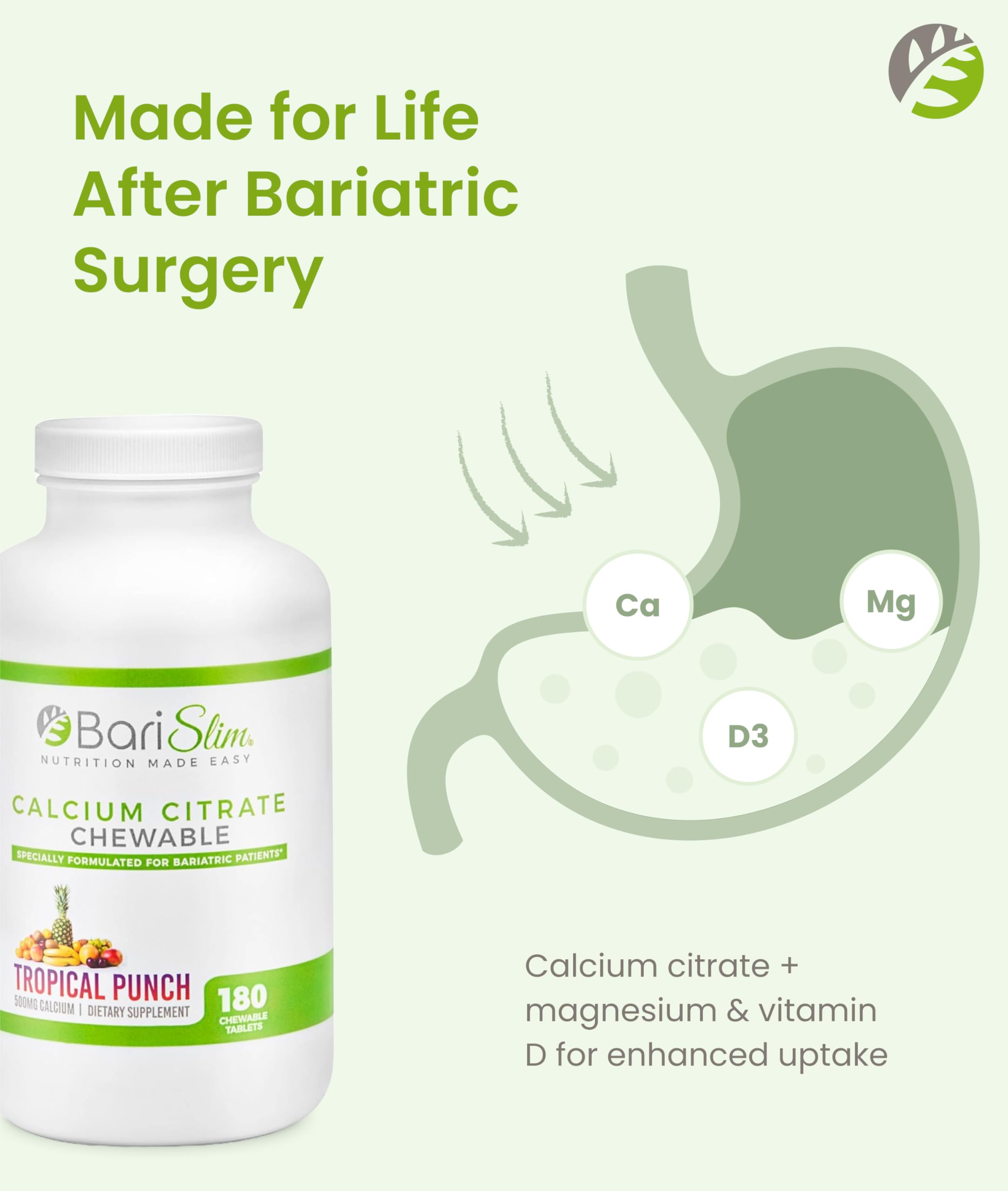 Barislim bottle with nutrition facts aids informed post-surgery supplementation.