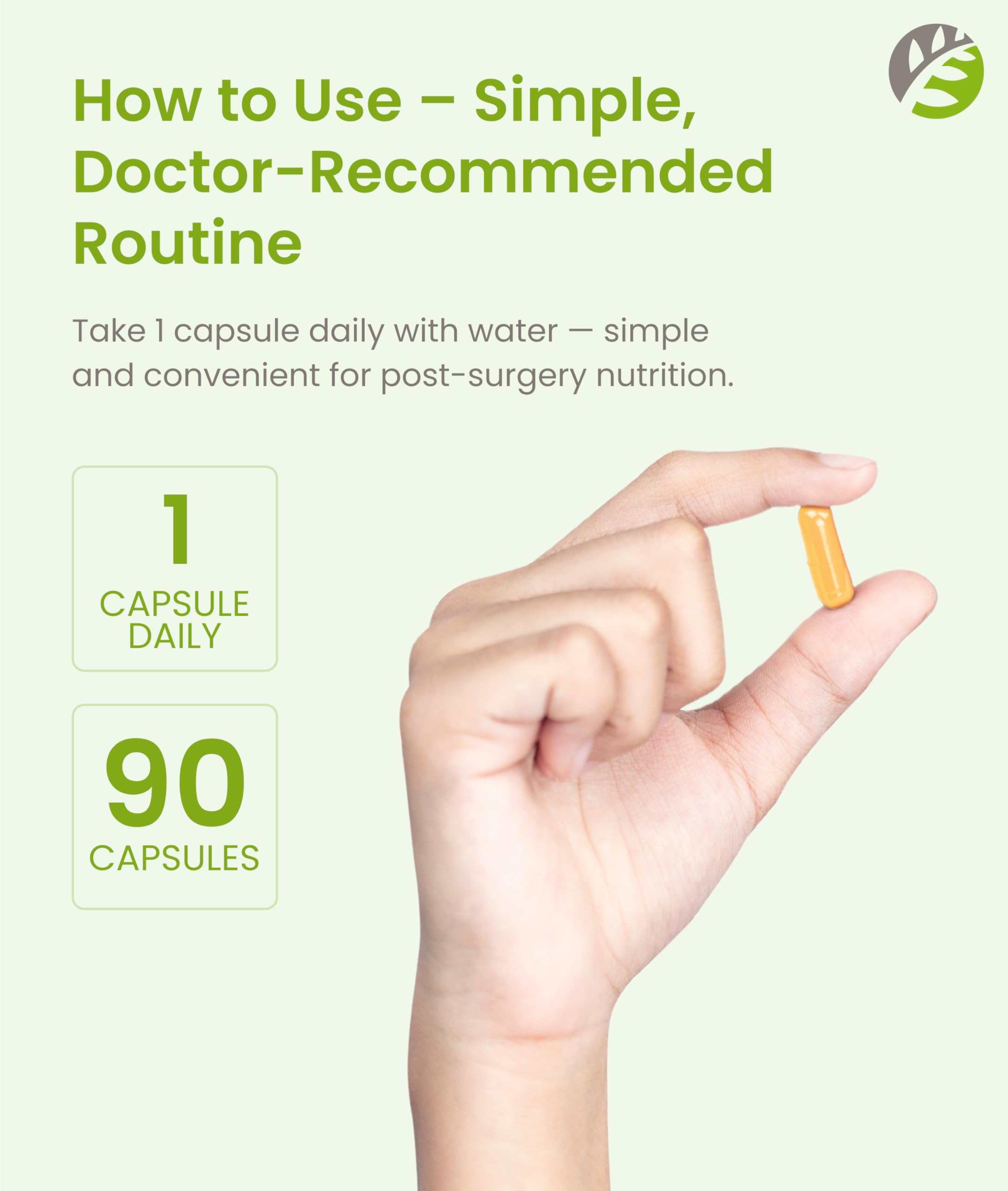 Hand holding BariSlim capsule illustrates easy one-a-day routine