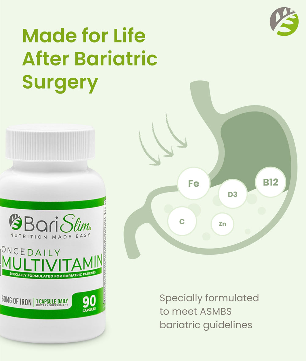 BariSlim vitamin C D3 B-complex pill shows comprehensive daily nutrients for immunity.