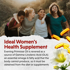 Two softgels serving—simple daily routine for Barlean's Evening Primrose Oil.