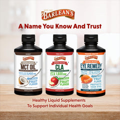 Barlean's Eye Remedy close-up on bottle label with tangerine appeal