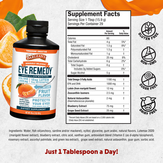Barlean's Eye Remedy spoonful serving for easy daily intake