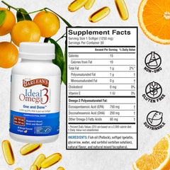 Travel-friendly Barlean's Omega 3 softgel pack for on-the-go use.