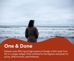 Barlean's Ideal Omega Max softgels provide a convenient 1000 mg dose