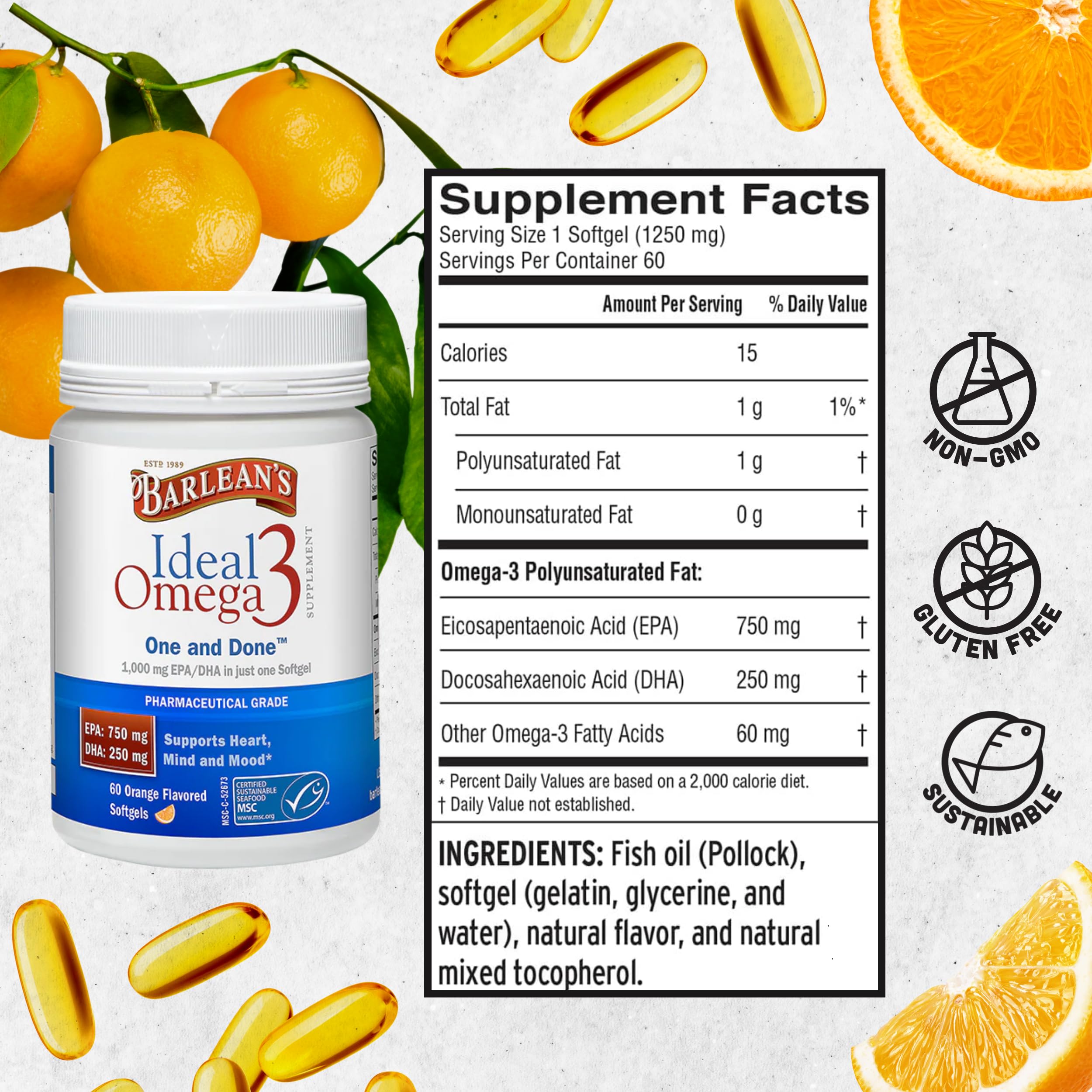 Orange-flavored softgel being swallowed by an active person after a workout.