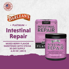 Barlean's Intestinal Repair mixed berry smoothie with digestive support flavor.