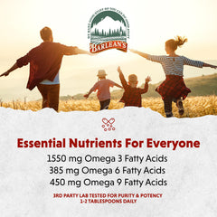 Barlean's Lignan Flaxseed Oil softgels packaging box with bottle count and care info