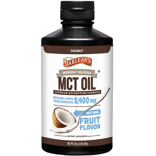 Barlean's MCT oil coconut flavor pour for creamy coffee boost