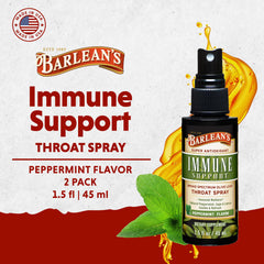 Barlean's olive leaf spray back-of-throat application highlights quick soothing relief on-the-go.