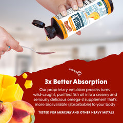 Family-friendly Barlean's Omega-3 bottle ready for all ages