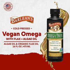 Barlean's Omega Twin bottle side label detail highlighting lignans