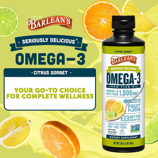 Barlean's Omega 3 Citrus Sorbet reveals a kid-friendly, tasty fish oil flavor without fishy aftertaste.