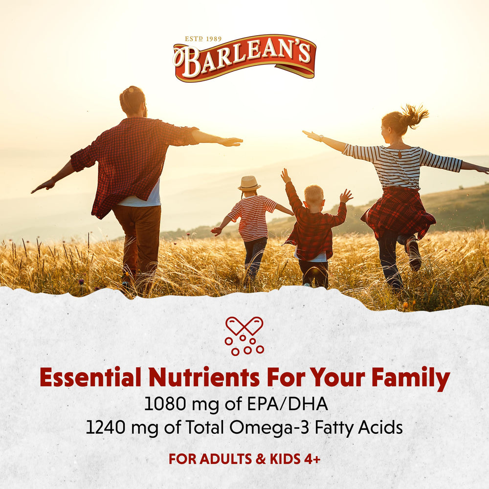 USA-made Barlean's omega-3 bottle emphasizes trusted quality