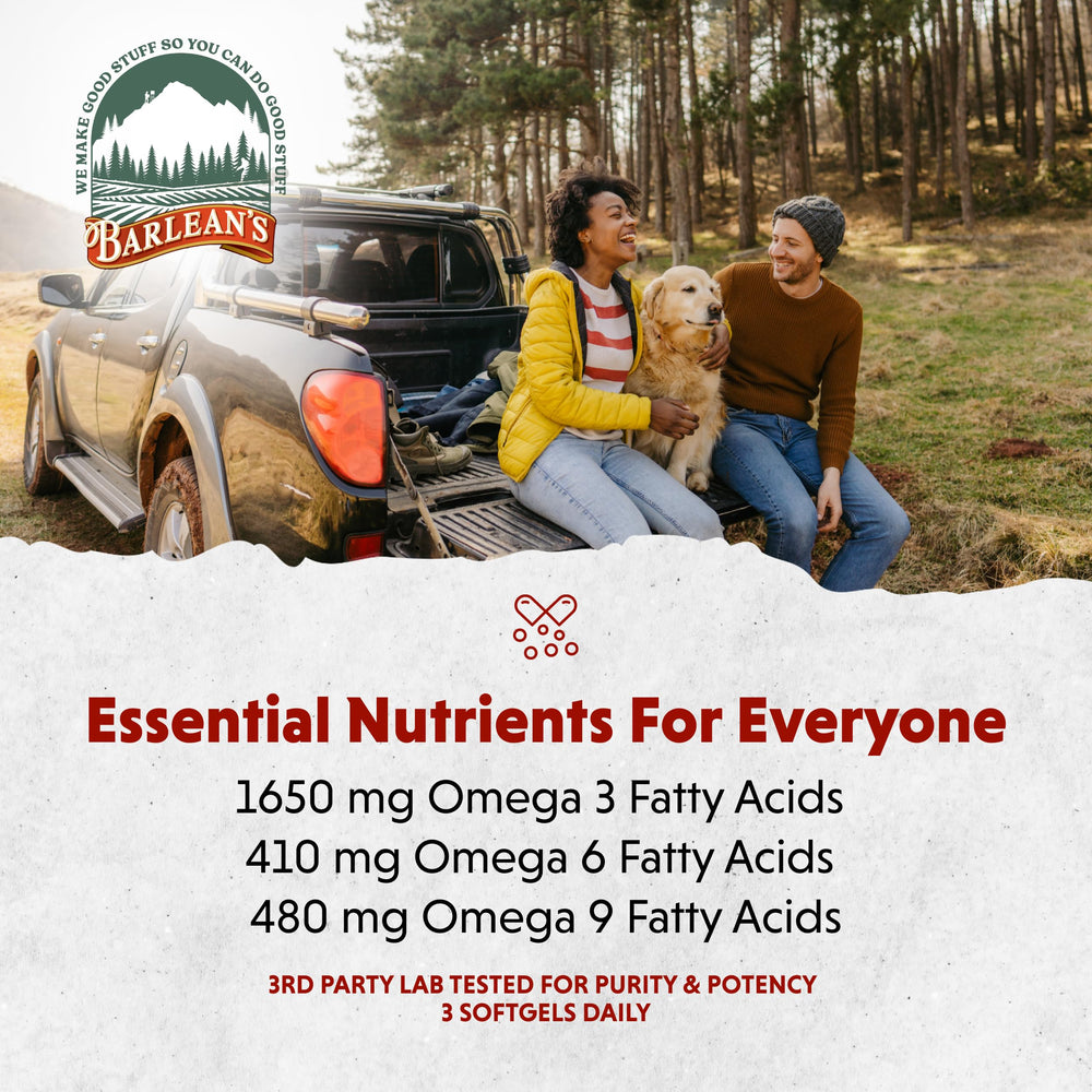 Barlean's softgels purse-size image highlights portable daily omega option