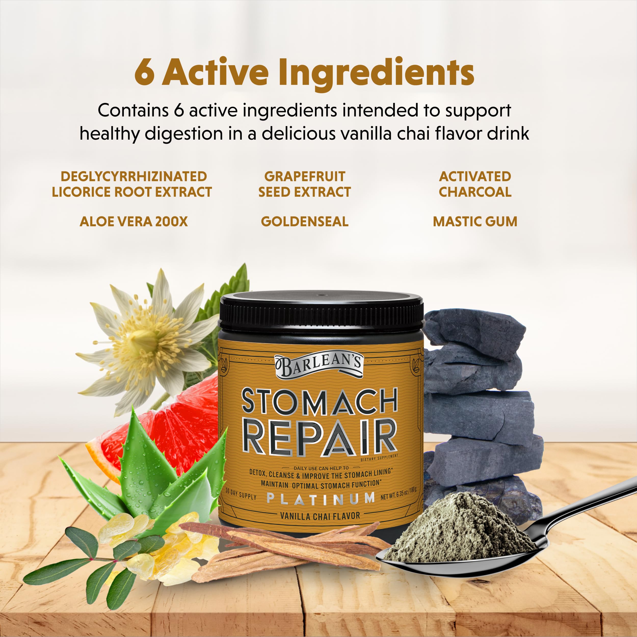 Barlean's Stomach Repair detox concept for a 30-day routine.