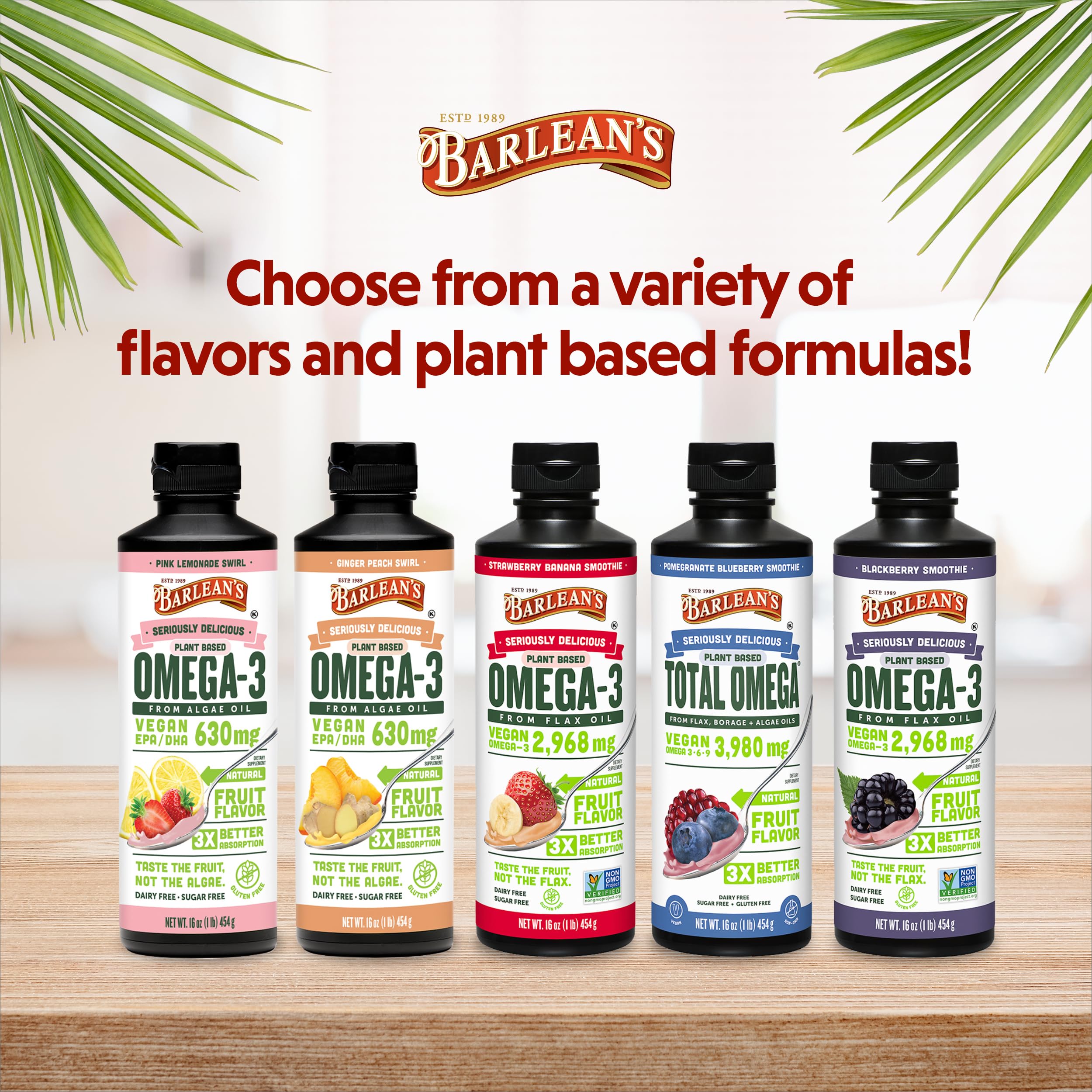 Barlean's daily-use bottle stands for trusted plant-based omegas.