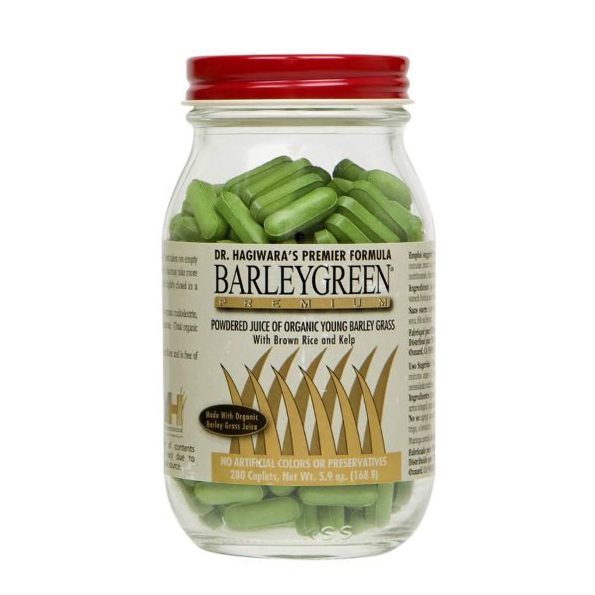 BARLEYGREEN Dr. Hagiwara's caplets in bottle, supporting daily energy and wellness