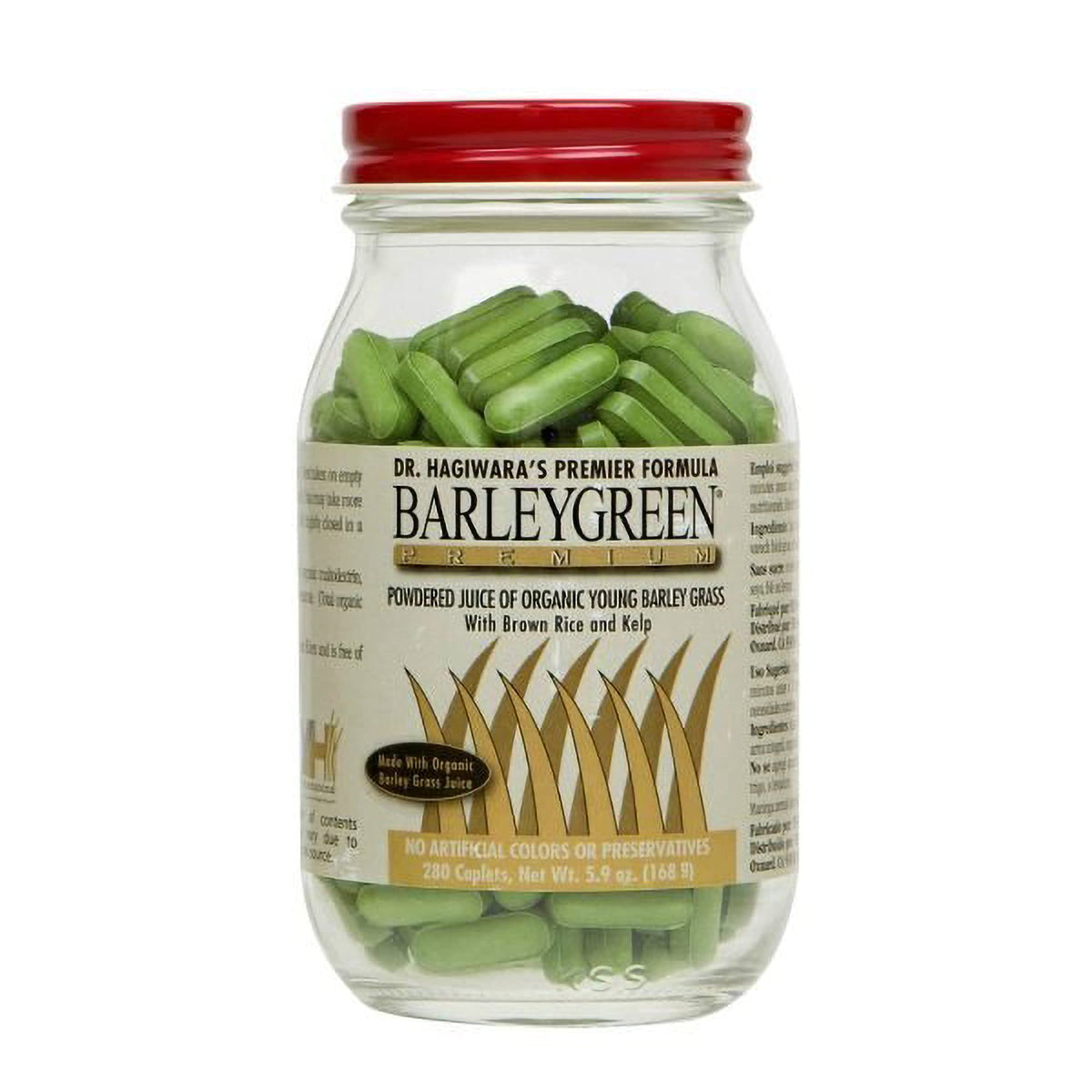 BARLEYGREEN Dr. Hagiwara's caplets in bottle, supporting daily energy and wellness