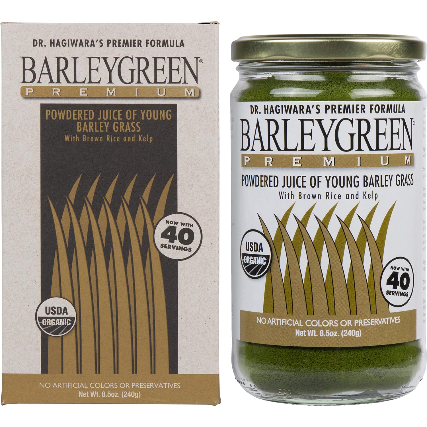 BARLEYGREEN barley grass juice powder poured into a glass for convenient daily use