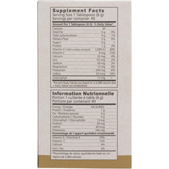 BARLEYGREEN organic barley grass ingredients chart on label