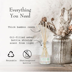 Barr-Co hand-poured diffuser oil uses plant-based formula for a clean home scent.