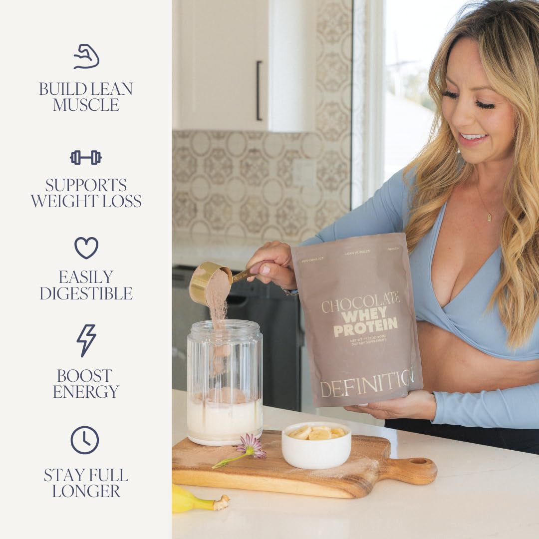 Barre Definition chocolate protein scoop for quick, convenient protein boosts.
