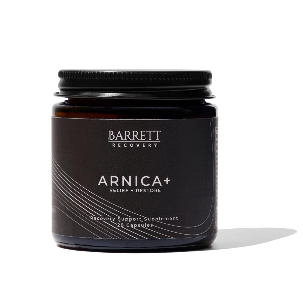 Barrett Recovery Arnica+ bottle front showcases premium recovery support.