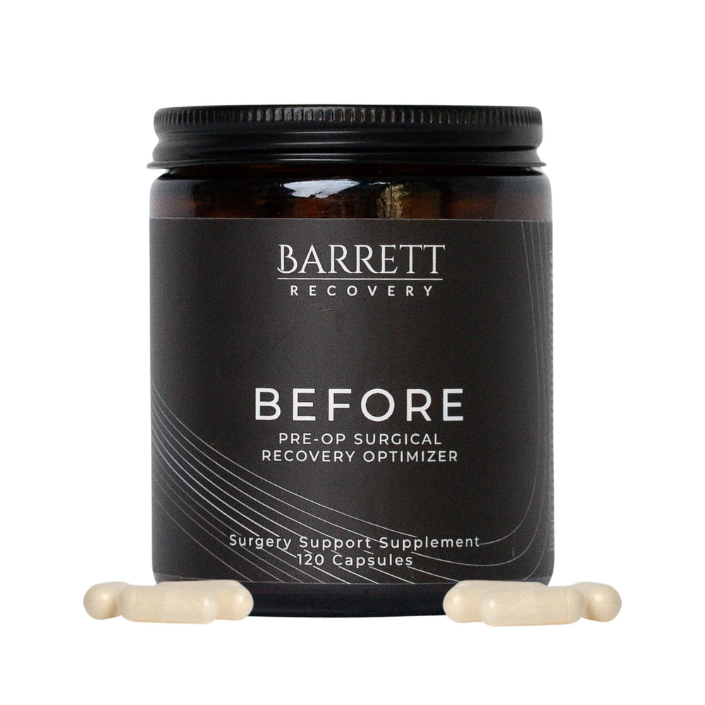 Barrett Recovery BEFORE blend ingredients highlight antioxidants and vitamins for healing