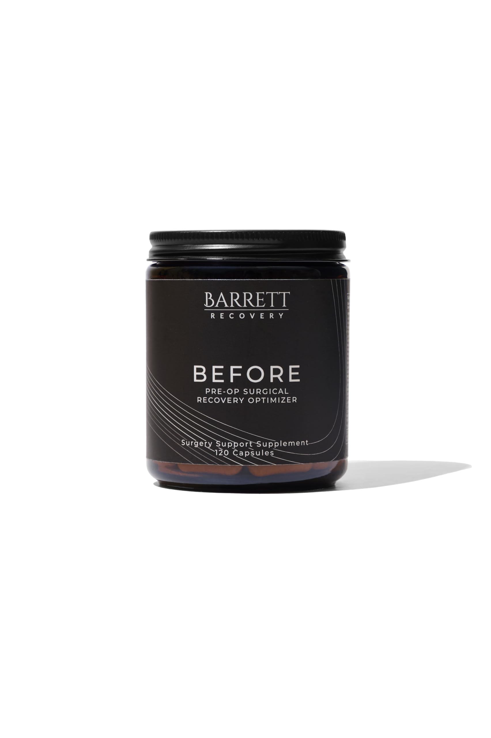 Barrett Recovery BEFORE bottle with capsules for pre-op preparation and nutritional support
