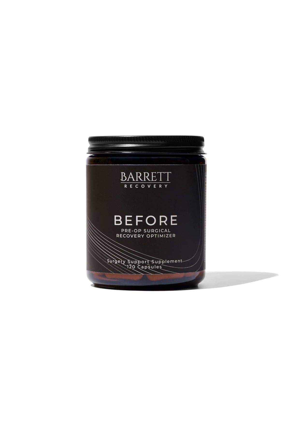 Barrett Recovery BEFORE bottle with capsules for pre-op preparation and nutritional support