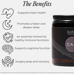 Barrett Recovery CALMg in a bedroom scene promoting evening relaxation.