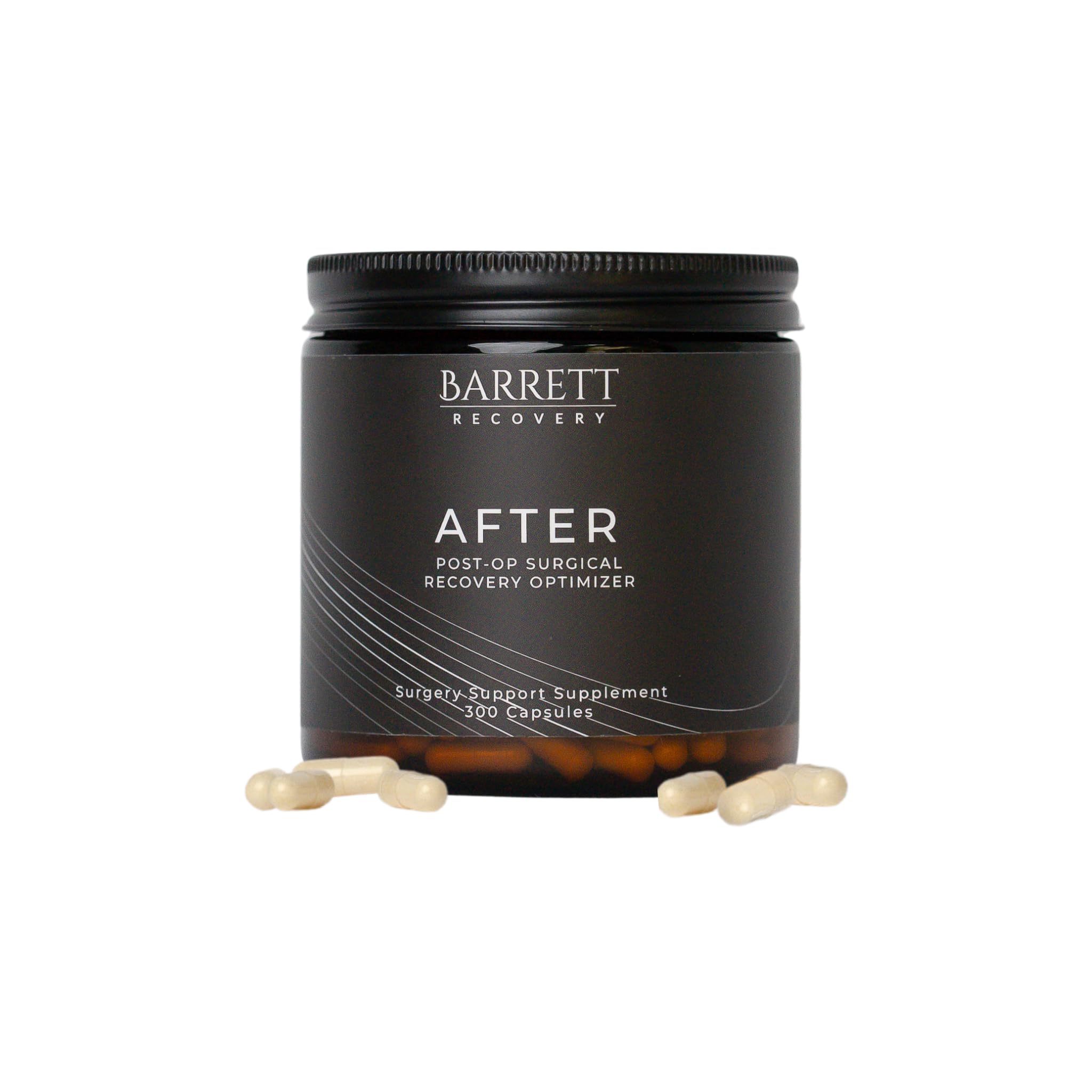 Barrett Recovery label front reveals a comprehensive post-op blend.