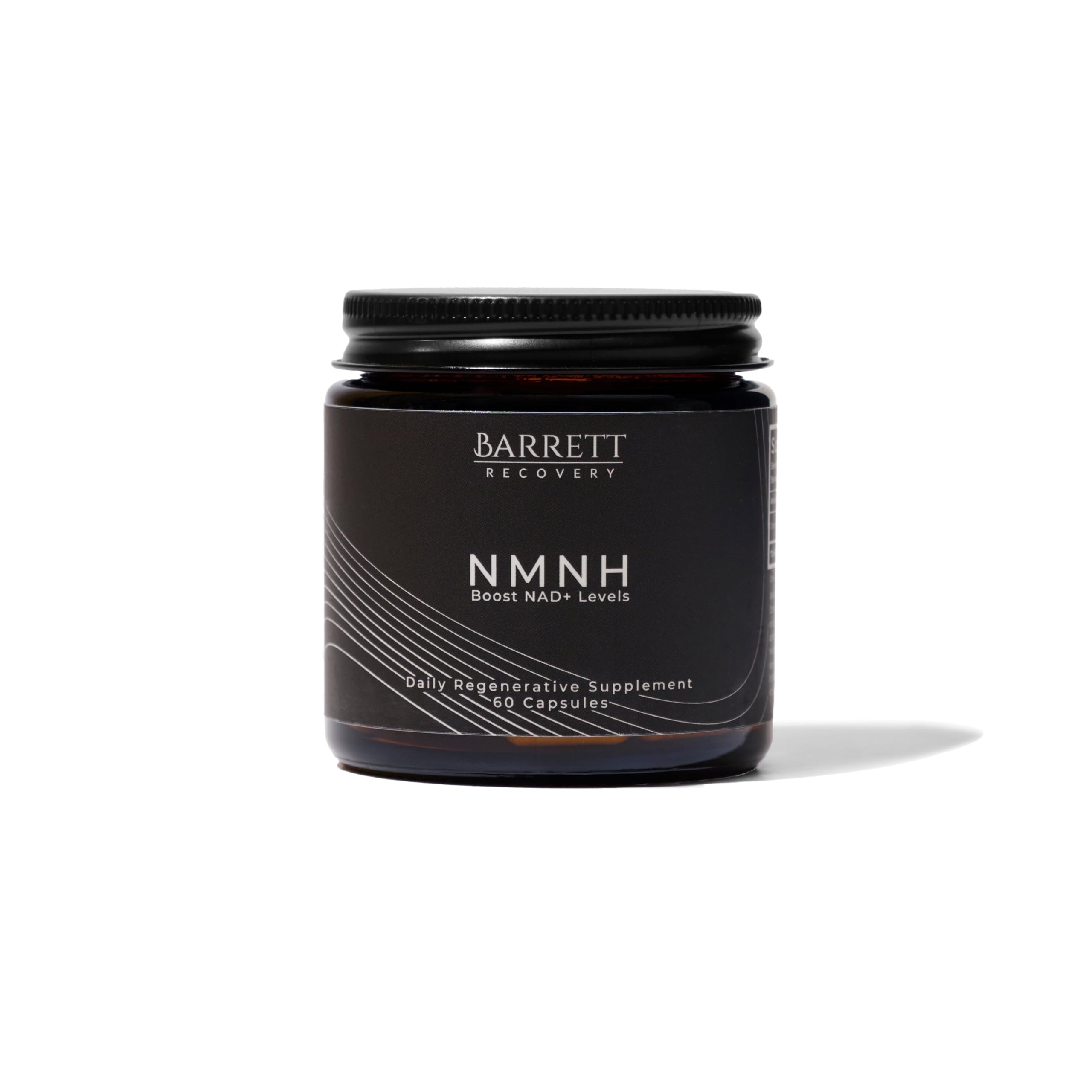 Barrett Recovery NMNH bottle front highlighting NAD+ support for daily energy