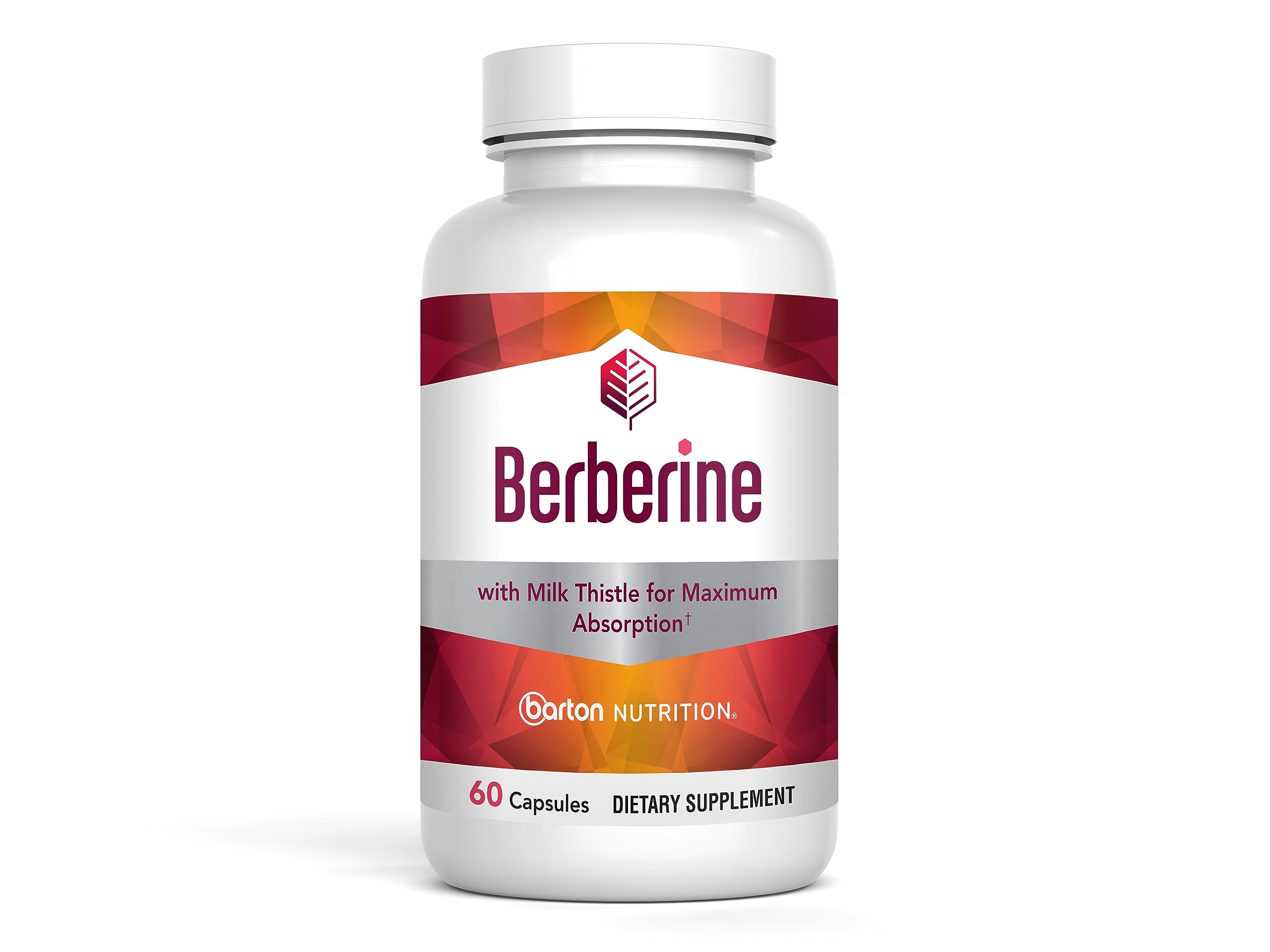 Barton Nutrition Berberine 800mg bottle for steady energy after meals.