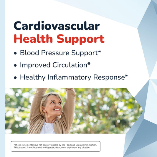 Barton Nutrition HealthyHeart Support+ bottle back with label details and dosage notes.